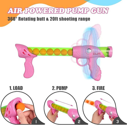 Upgraded Moving Shooting Game Toy for Boy Girl Age of 5 6 7 8 9 10 11 12 Years Old Includes Shooting Target & 2 Blaster Guns & 18 Foam Balls - Ideal Christmas Birthday Gift for Kids