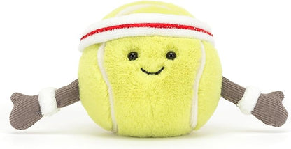 Jellycat Amuseables Tennis Ball Stuffed Toy, 3.5 inches - Tennis Ball Plush for Sports Fans