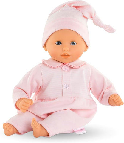 Corolle Bébé Calin Charming Pastel - 12" Soft Baby Doll with Vanilla Scent, Pink Outfit & Sleeping Eyes for Girls Ages 18 Months+, Cute Reborn Realistic Baby Dolls for 2 Year Old Girls