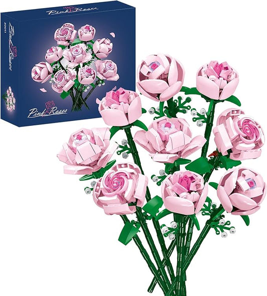 Flowers Building Set for Adults,Roses Gift for Her or Him for Christmas,Anniversary,Valentine's Day,Botanical Collection,Artificial Flowers Home Decoration 741 pcs