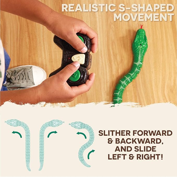 Terra by Battat - RC Emerald Tree Boa Snake Robot with LED Eyes & Realistic Movement - Lifelike Fake Snake Toy with Infrared Controller, Batteries Included - Educational Fun for Kids Ages 6+