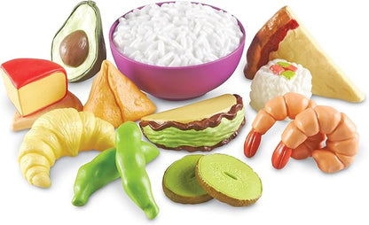 Learning Resources New Sprouts Multicultural Play Food Set - 15 Pieces, Ages 18+ Months, Preschool Kitchen Toys for Toddlers