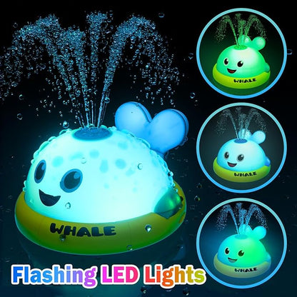 Baby Bath Toys, Light Up Whale Sprinkler Bath Toys for Kids Ages 1-3, Pool Water Toys for Toddlers Bathtub Fountain Toys, Birthday Gifts for 1 2 3 Year Old Boys & Girls