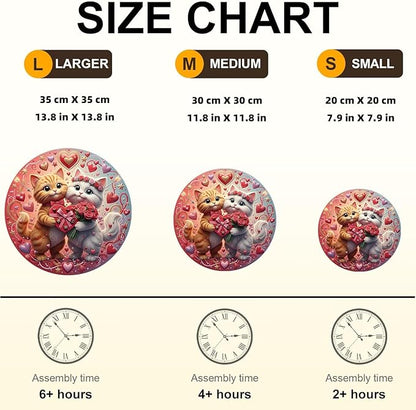 Sweetheart Cat Puzzles Adults Gifts Wooden 85 Pieces 7.9 * 7.9in