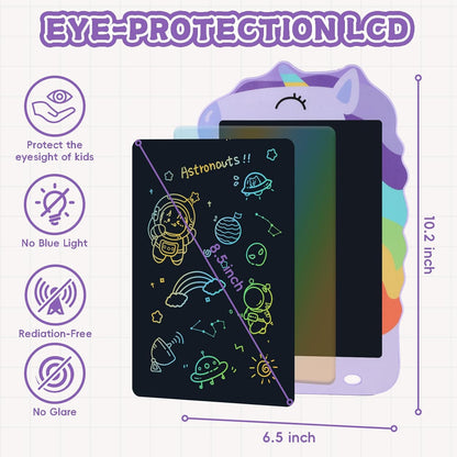 Unicorn Toys LCD Writing Tablet for Girls Kids,Colorful Toddler Drawing Tablet for Educational Baby Girl, Doodle Board Pad Toy for 3 4 5 6-12 Years Old Kid Birthday Party School, 8.5 Inch Purple