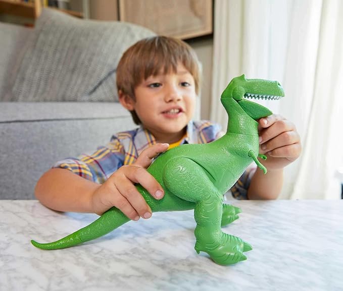 Mattel DisneyPixar Toy Story 4 True Talkers Rex Figure, 7.8 in / 19.81 cm-Tall Posable, Talking Character Figure with Authentic Movie-Inspired Look and 15+ Phrases, Gift for Kids 3 Years and Older