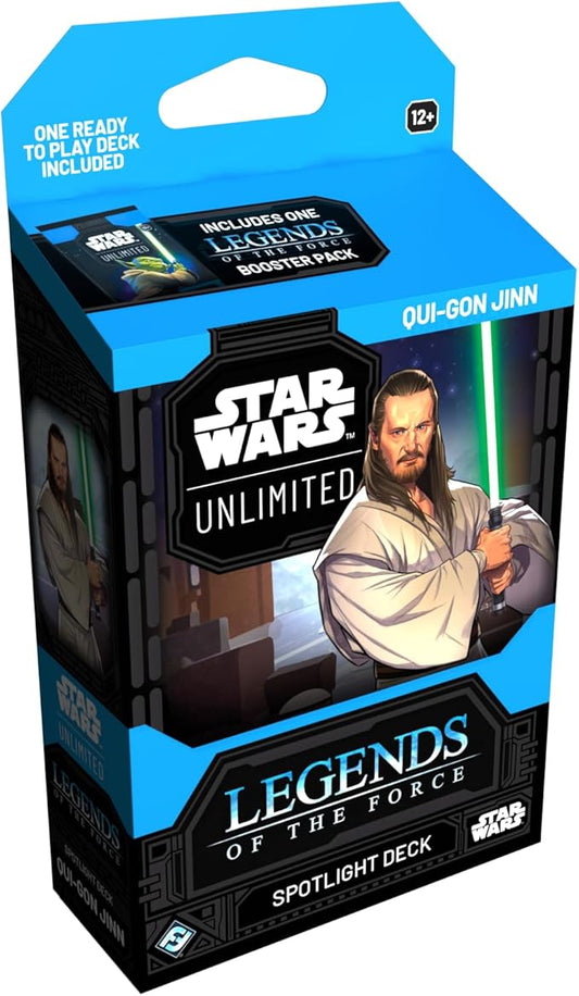 Star Wars: Unlimited TCG Legends of The Force Qui-Gon Jinn Spotlight Deck - Ready-to-Play 50-Card Deck with Exclusive Cards, Ages 12+, 2+ Players, 20 Minute Playtime, Made by Fantasy Flight Games