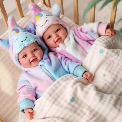 BABESIDE Baby Dolls Twins - 17'' Cute Soft Body Realistic Newborn Twin Dolls Real Life Baby Girl and Boy with Accessories for 3+ Year Old Kids Gifts, Pretend Play, Collection
