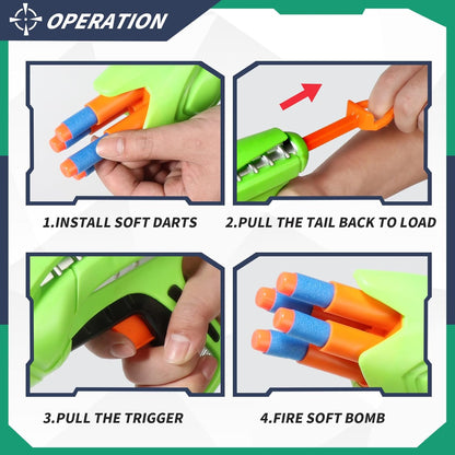 2 Pack Blaster Guns Compatible with Nerf Guns Bullets, Toy Guns for Boys Girls with 80 Pack Foam Refill Darts, Hand Gun Toys for 6+ Year Old Birthday Xmas Gifts for Kids & Teens (Yellow and Green)