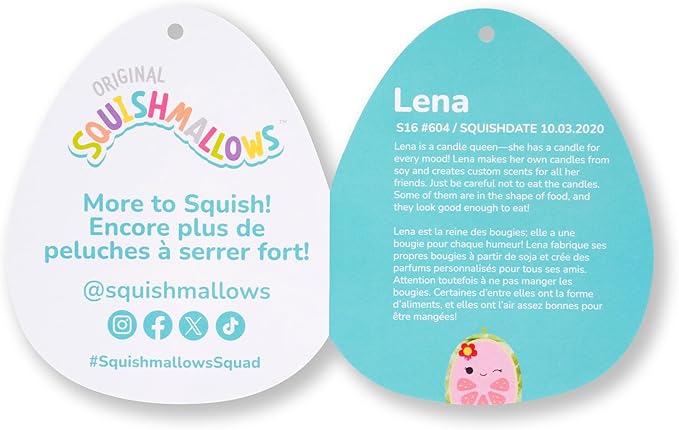 Squishmallows Original 16-Inch Lena Pink Guava Fruit with Flower - Official Jazwares Large Plush