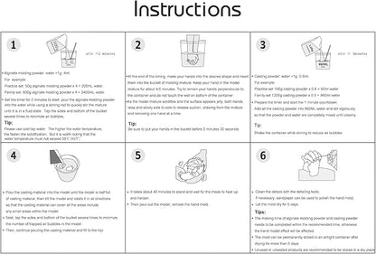 HopeMeng Family Hand Casting Kit with Practice Kit - Casts 3 Person Detailed and Accurate Casting of Hands - DIY Plaster Hand Molding Kit