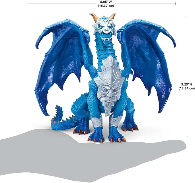 Safari Ltd. Guardian Dragon Figurine - Detailed Regal Blue 6" Model Figure - Fun Fantasy Play Toy for Boys, Girls & Kids Ages 4+