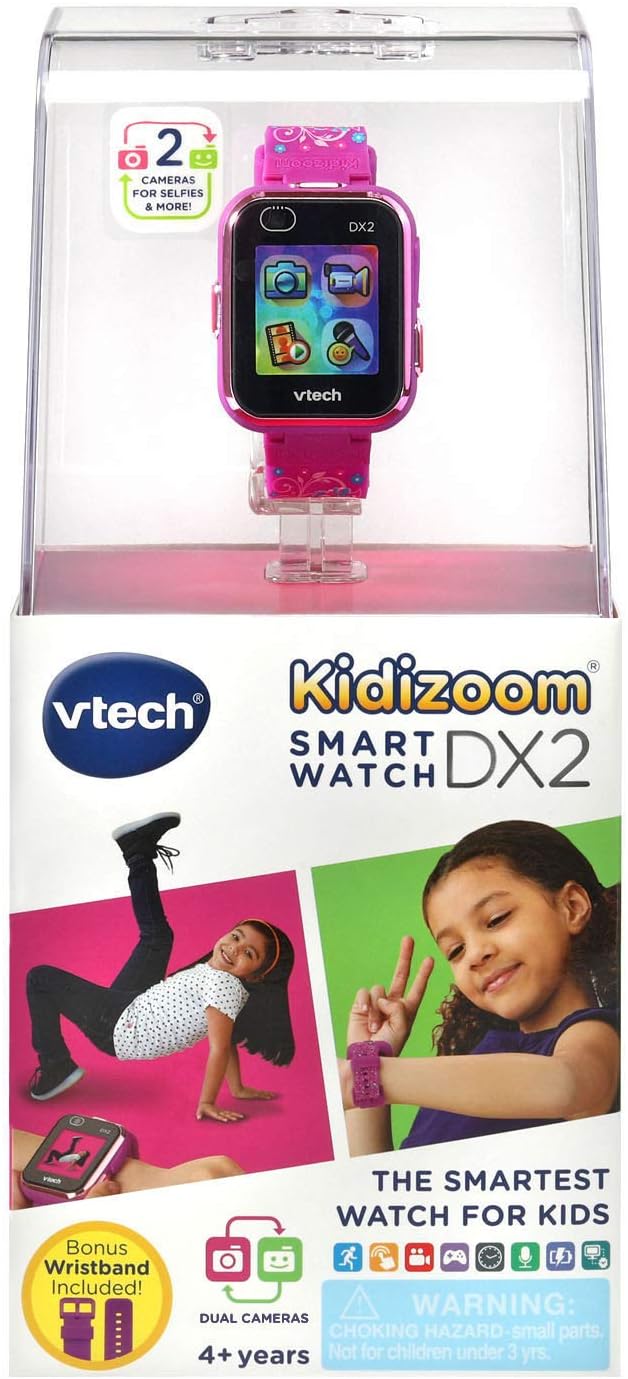 VTech KidiZoom Smartwatch DX2, Special Edition Floral Birds with Bonus Vivid Violet Wristband