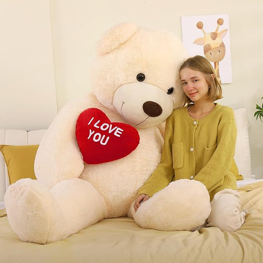 Tezituor Giant Teddy Bear Stuffed Animals 6 Feet - “I Love You”Red Heart Human Size Teddy Bear for Girlfriend,Boyfriend,Birthday,Anniversary,Valentines,or Long Distance