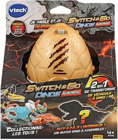 VTech - Switch & Go Dinos Surprise, Dinosaur Egg, Transformable Sound Toy, Building Game, 8 Models to Collect, Gift for Children from 4 Years