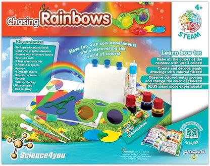 PlayMonster Science4you - Chasing Rainbows - 13 Experiments to Explore The World of Colors - Fun, Education Activity for Kids Ages 4+