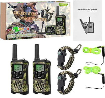 Walkie Talkies for Kids 22 Channel 2 Way Radio 3 Miles Long Range Handheld Walkie Talkies Durable Toy Best Birthday Gifts for 6 Year Old Boys and Girls fit Adventure Game Camping (Green Camo 1)