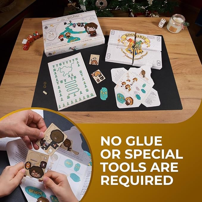 UGEARS Harry Potter Advent Calendar 2025 Road to Hogwarts – 3D Wooden Puzzles for Adults with 16 Figurines, 60 Game Board, 24 Secret Envelopes – Christmas Advent Calendar 2025 Harry Potter Gifts