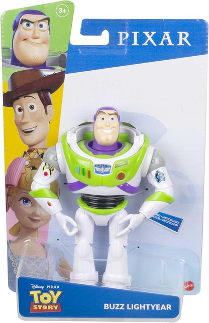 Mattel Disney Pixar Toy Story Action Figure, Posable Buzz Lightyear in Signature Spacesuit Look, Collectible Toy, 7-inch