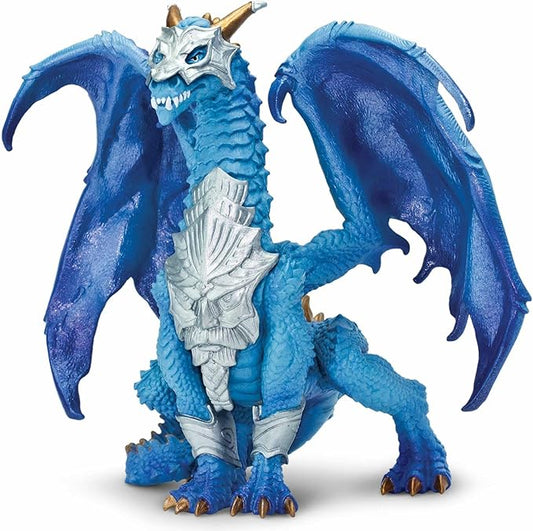 Safari Ltd. Guardian Dragon Figurine - Detailed Regal Blue 6" Model Figure - Fun Fantasy Play Toy for Boys, Girls & Kids Ages 4+
