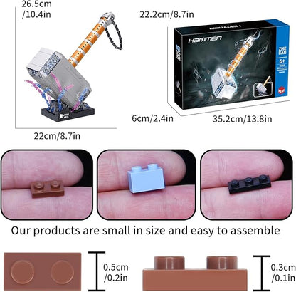 975PCS Thor Battle Hammer Building Blocks Toys,Creative Super Hero Building Set, Best Gift for 6+ Boys, Girls or Adults