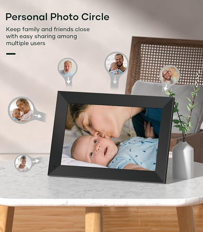 Cozyla Digital Photo Frame WiFi Smart Digital Picture Frame Free Unlimited Storage Share Photo with Family and Friend via App Email Google Photos Instagram Web Browser Photo Frame Electronic 10.1 Inch