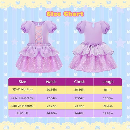 Meland Baby Princess Costume - Baby Girl Halloween Costumes for Infant Girls 6 Month-3T, Princess Dress for Toddler Dress Up