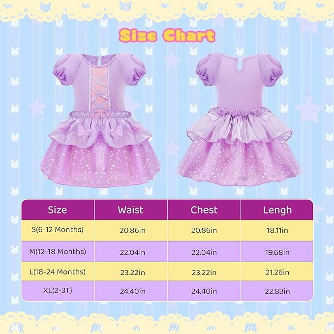 Meland Baby Princess Costume - Baby Girl Halloween Costumes for Infant Girls 6 Month-3T, Princess Dress for Toddler Dress Up