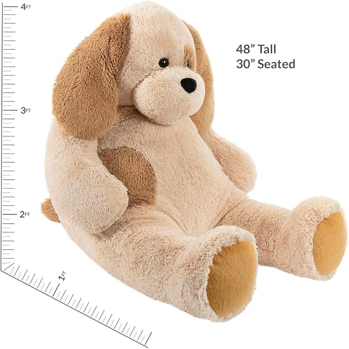 Vermont Teddy Bear Dog Stuffed Animal - 4 Foot Big Puppy Stuffed Animal from Giant Cuddle Collection - Adorable & Collectible Stuffed Dog Plush for Kids & Adults - Crafted in The USA