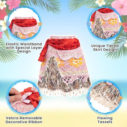 Meland Princess Dress Up for Girls, Dress Up Clothes with Light Up Flower Crown, Halloween Costumes for Girls Toddlers 3-8