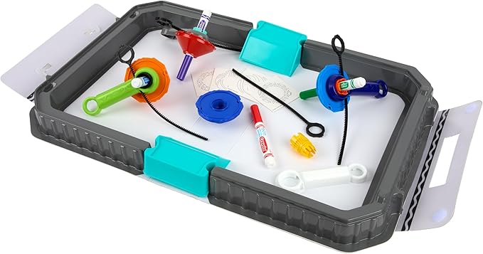Crayola Colourwhirls Battle Arena Art Game, DIY Gyro Spin Art Toy, 4 Battling Spinning Top Toys, Birthday, Holiday for Kids, Ages 6+