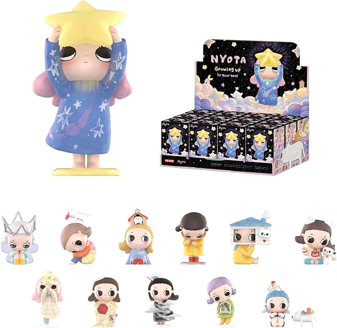 POP MART Nyota Growing up by Your Way Series Figures, 12PCs Blind Box Figures, Random Design Action Figures Collectible Toys Home Decorations, Holiday Birthday Gifts, Whole Set