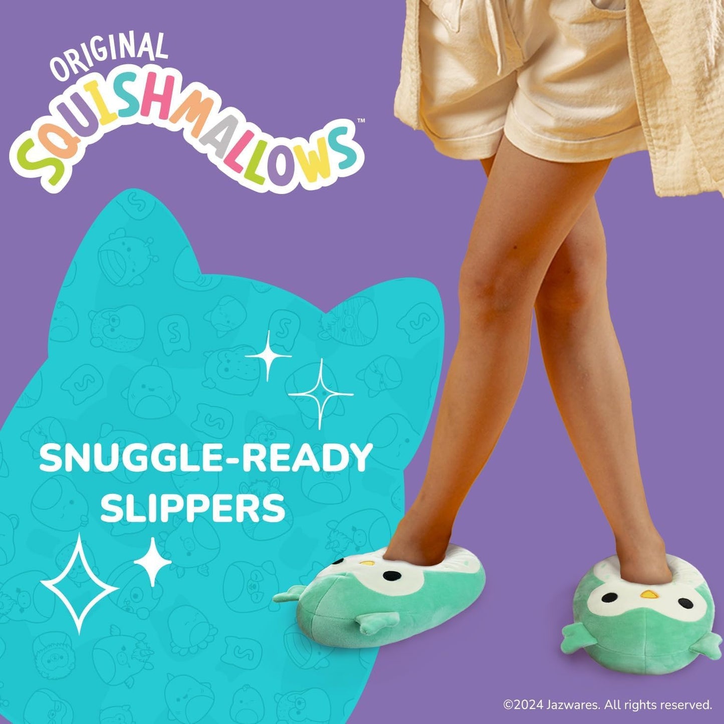 Squishmallows Slippers Plush Lightweight Warm Comfort Soft Aline Slipper House Shoes for Kids and Adults (sizes 11-1 Little Kid / 2-5 Big Kid / 5-10 Adult)