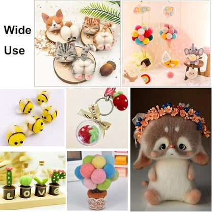 Mayboos Needle Felting Starter Kit,Wool Roving 40 Colors Set, Wool Felt Tools with Instruction Included for Felted Animal Needle Felting Supplies