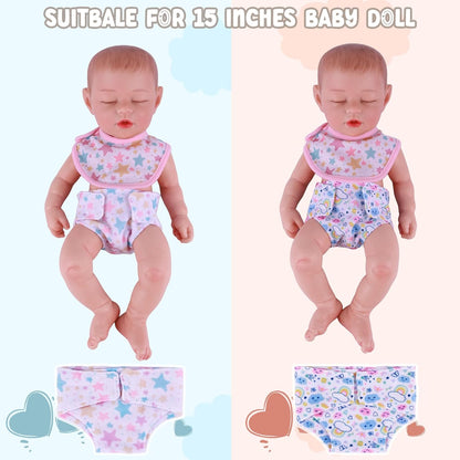 BABESIDE Baby Doll Accessories Set - 10 Pcs Feeding and Caring Set for 12-15 Inches Dolls Including Bottles with Disappearing Milk, Pacifier, Bibs, Diapers, Doll Pretend Play Gift for Kids