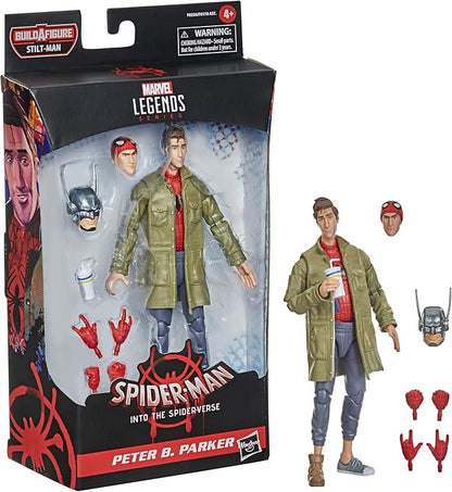 Hasbro Marvel Legends Series Spider-Man: Into The Spider-Verse Peter B. Parker 6-inch Collectible Action Figure Toy for Kids Age 4 and Up