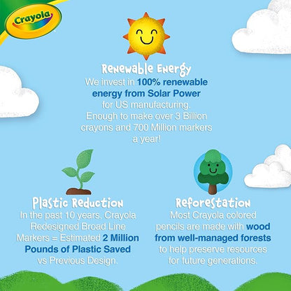 Crayola Ultra Clean Washable Markers Classpack (200ct), 10 Assorted Colors, Bulk Markers for Preschool, Kindergarten, Elementary Classrooms, Ages 3, 4, 5