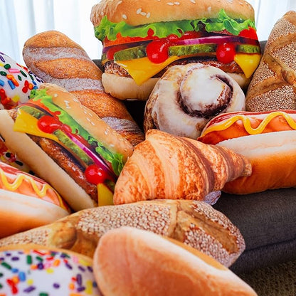 29" 3D Gooey Cinnamon Bun Throw Pillow - Made with Super Soft & Ultra Premium Fabric - Cute, Comfortable, Plush, Stuffed, Round, Squishy Cushion for Home Decor - Best Funny Gift - Large