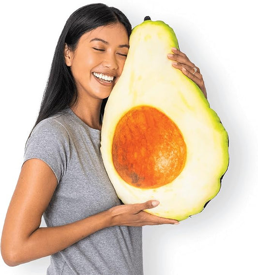 22" 3D Ripe Avocado Throw Pillow - Made with Super Soft & Ultra Premium Fabric - Cute, Comfortable, Plush, Stuffed Cushion for Home Decor of Pets - Best Funny Gift for Teens - Medium