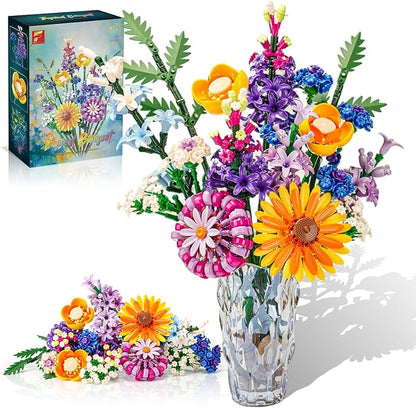 Sunflower Building Blocks Set (1183PCS) - Lego Compatible Flowers for Adults, Home Decor, for Women & Teen Girls, Making It an Ideal Gift for Valentine's Day & Mother's Day.