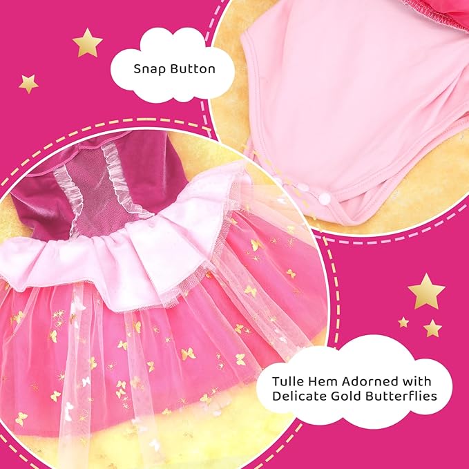 Meland Baby Princess Costume - Baby Girl Halloween Costumes for Infant Girls 6 Month-3T, Princess Dress for Toddler Dress Up