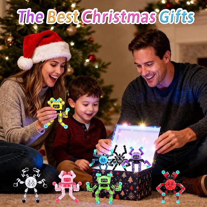 Transformable Fidget Spinner Toys for Kids and Adults,4 PCS Finger Sensory Toy for Boys Girls Autism ADHD Relief,Gifts for Christmas Birthdays Party Favors for Teens Travel Stocking Stuffers