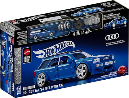 Mattel Brick Shop Hot Wheels Audi Avant RS2 Building Toy Kit 253 pc for Collectors
