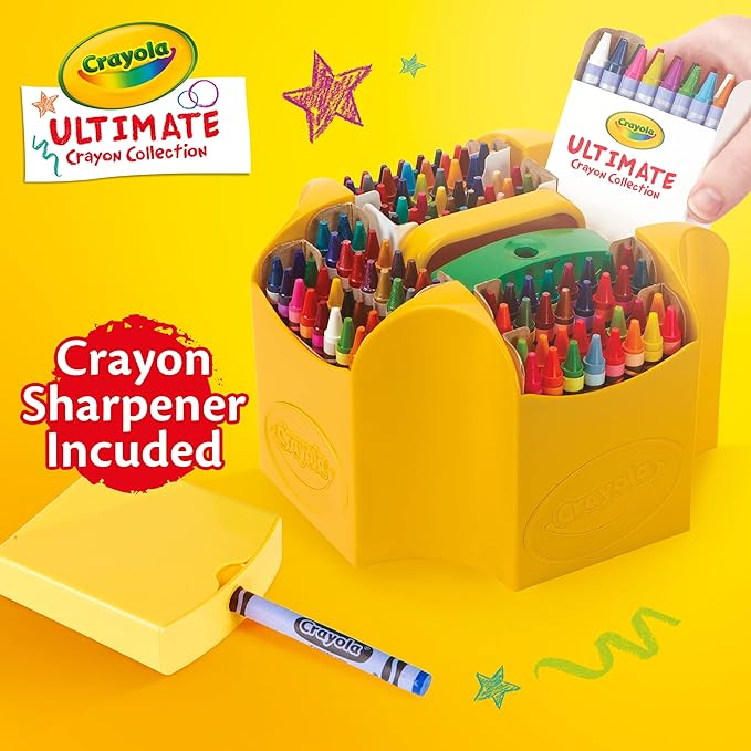 Crayola Ultimate Crayon Caddy with Lid and Sharpener, 152 Crayons (520030)