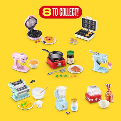 Mini Brands Really Works Magic Cook Kitchen Capsule Series 1 Pasta Maker & Steak with Pan Set by ZURU, Miniature Real Working Kitchen Appliances, Non-Edible Collectible Toy Mystery Capsule