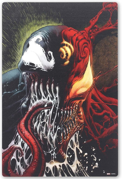 Open Road Brands Marvel Spider-Man Venom and Carnage Wood Wall Decor - Intense Marvel Wall Art for Man Cave or Movie Room
