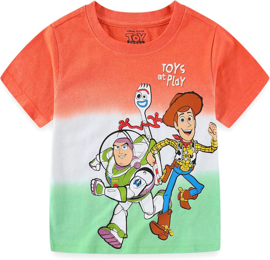 Disney Toy Story Woody, Buzz Lightyear and Forky Boys Short Sleeve T-Shirt for Toddler to Big Kids