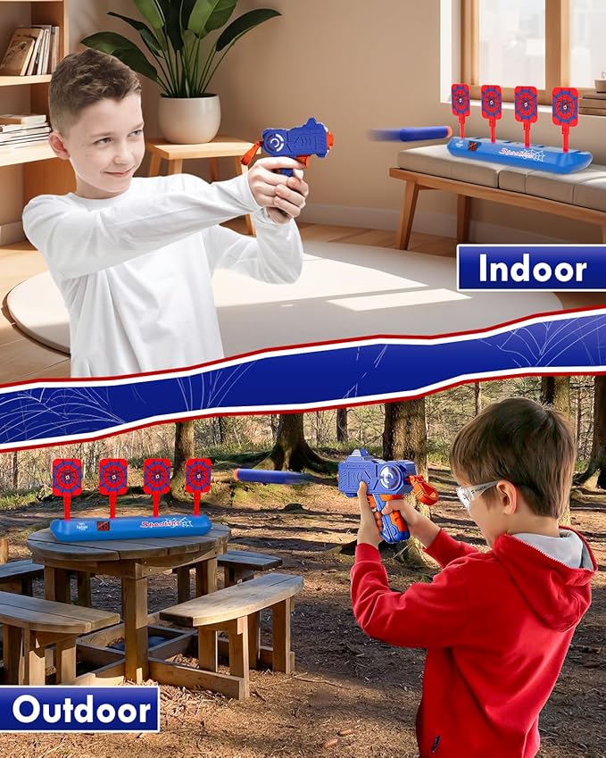 Lehoo Castle Nerf Target, Electronic Shooting Targets for Nerf Guns, Auto-Reset Scoring Shooting Games with 20 Bullets, Kids Toys for 3 4 5 6 Year Old Boys