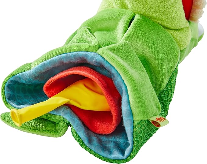 HABA Hand Puppet - Eat it Up Croco Interactive Puppet Show Toy with Belly Bag for Storytelling, Toddler Activities, Speech Therapy Toys and Pretend Play for 18 Months and up