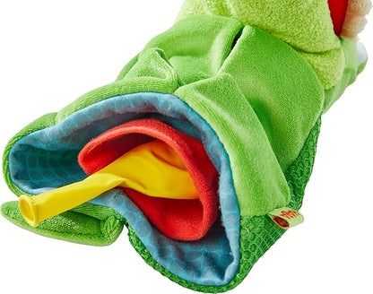 HABA Hand Puppet - Eat it Up Croco Interactive Puppet Show Toy with Belly Bag for Storytelling, Toddler Activities, Speech Therapy Toys and Pretend Play for 18 Months and up
